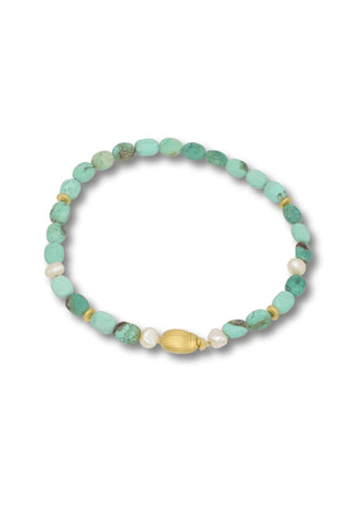 Amazonite and Pearl Scarab Collar