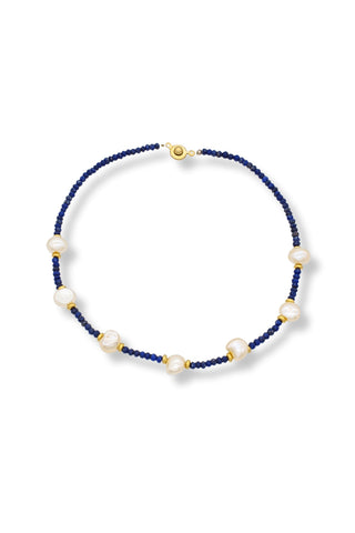 Lapis Lazuli Pearl Collar