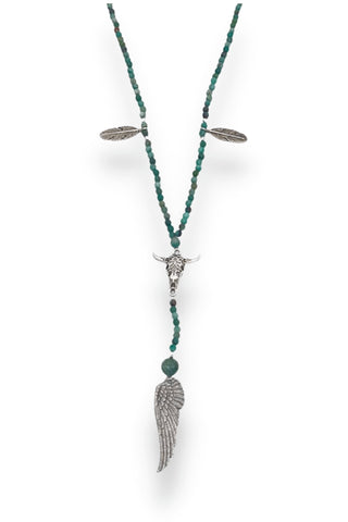 Turquoise Rosary with Silver Charms